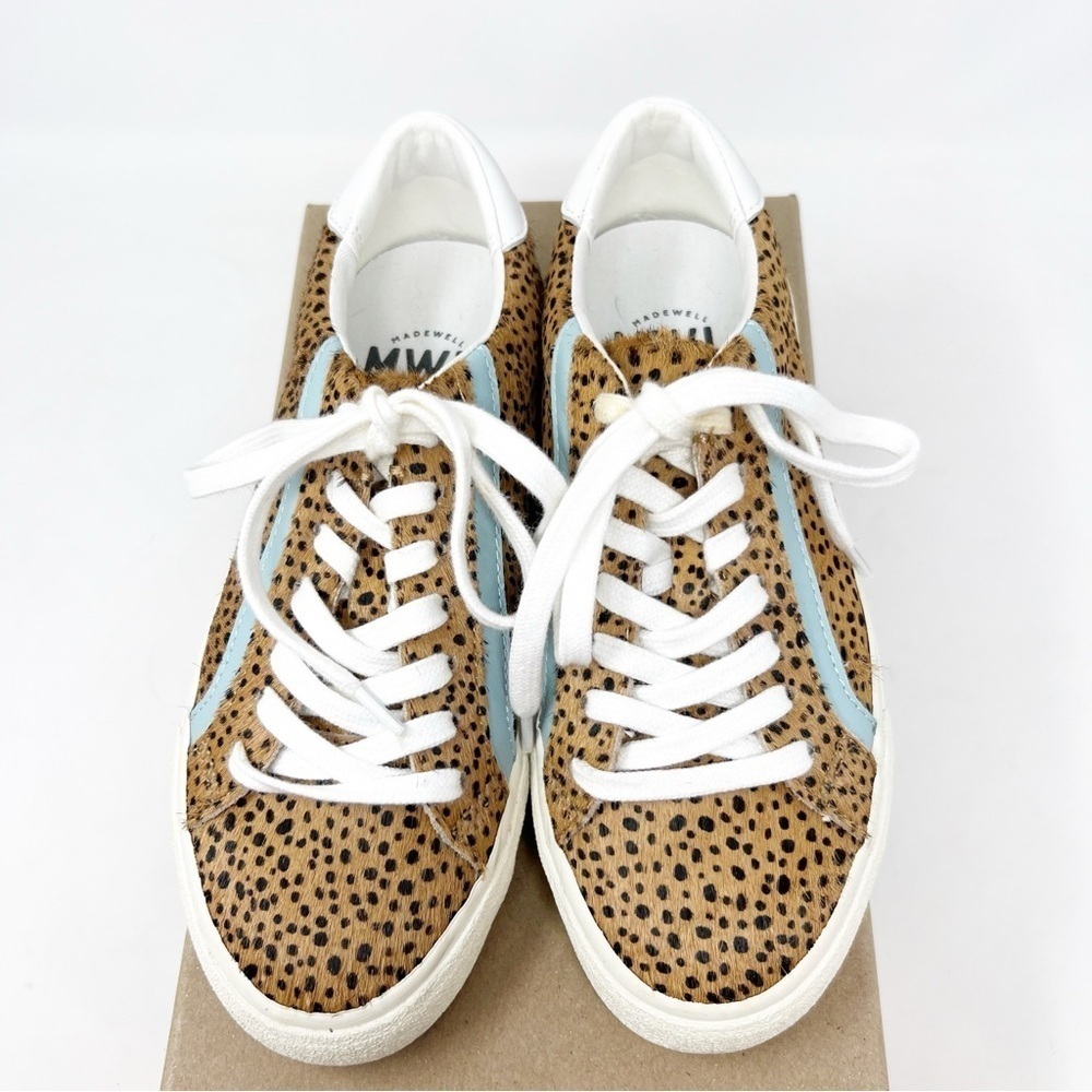 MADEWELL SIDEWALK LEOPARD LOW TOP SNEAKERS CALF HAIR LEATHER WOMENS SZ 5